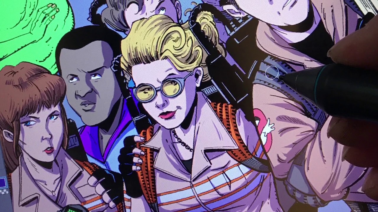 Drawing a Ghostbusters Comic Book Cover