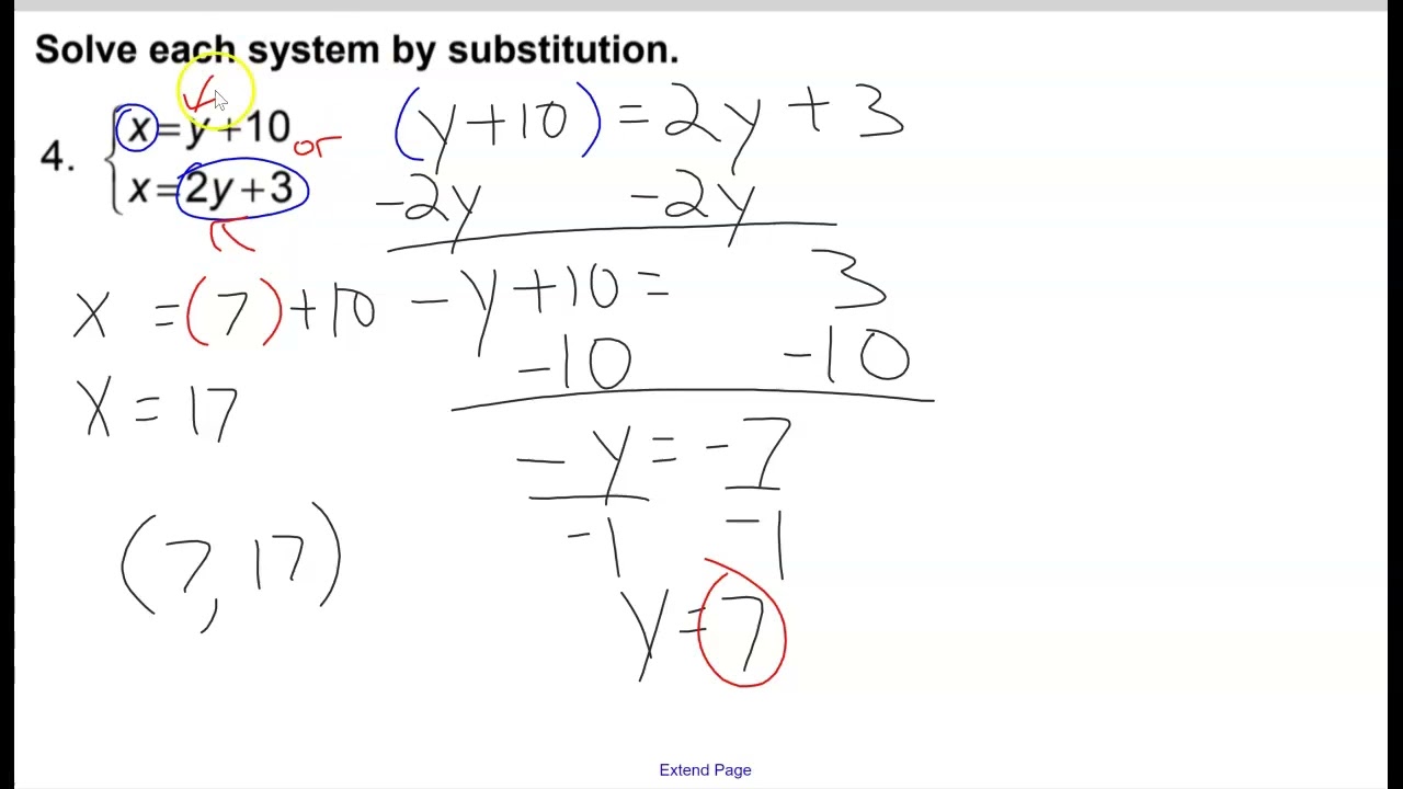 A1 6-2 Solving Systems by Substitution