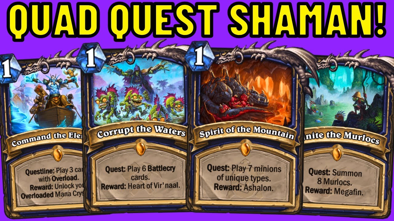 Unique Battlecry Murlocs Overload Hearthstone! Quadruple Quest Shaman!