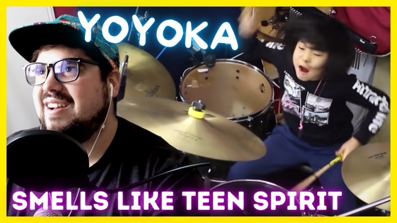 9yo YOYOKA 'Smells Like Teen Spirit' Nirvana DRUMS! Drummer Reaction + Analysis | w/ one man cover