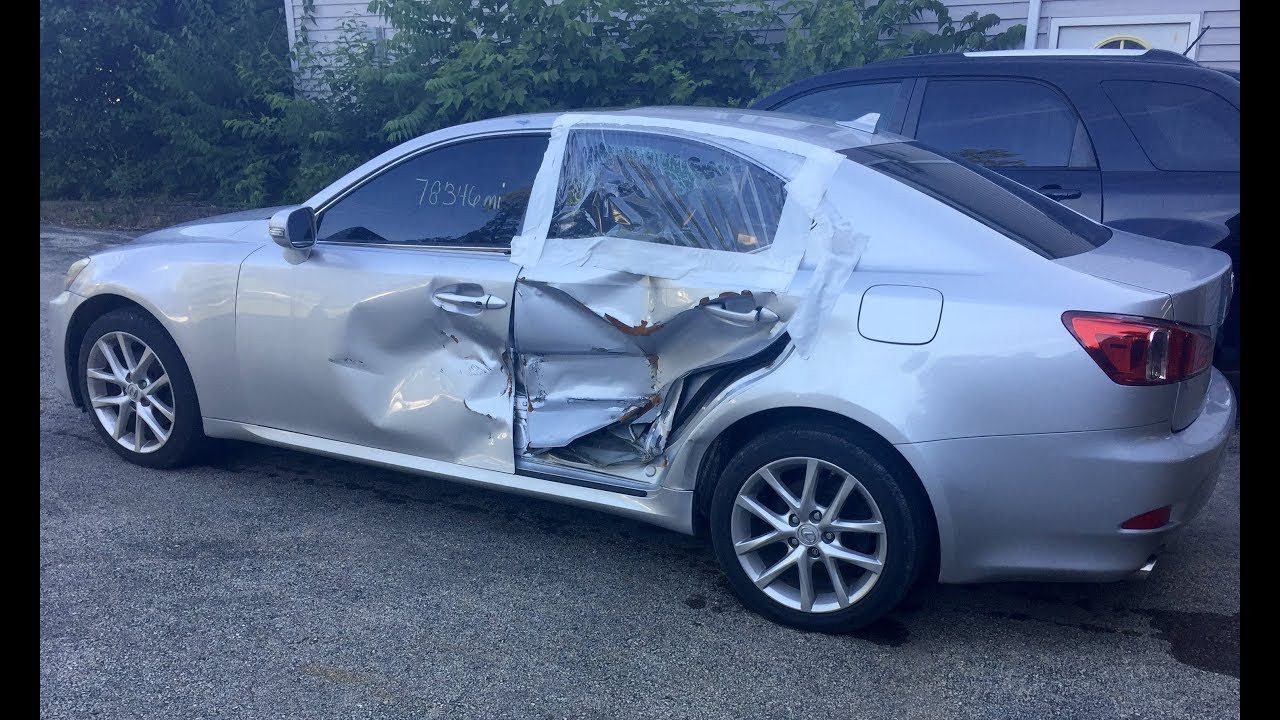 2011 Lexus IS250 AWD driver side hit with air bag deployment time lapse repair