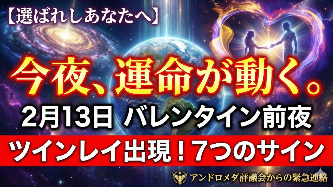 【バレンタイン前夜】2月13日、ツインレイと出会う7つのサイン！今週中に運命が動きます｜アンドロメダ評議会