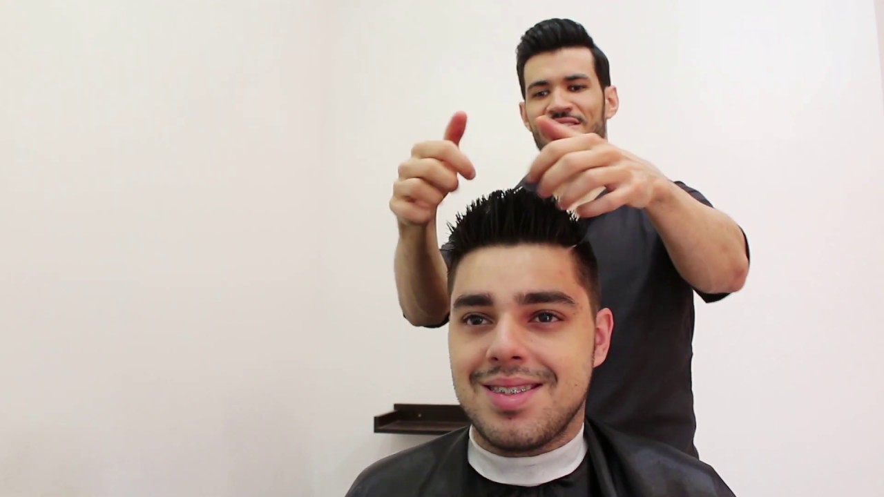 Razor Part Haircut For Men With Super Spiky Hair