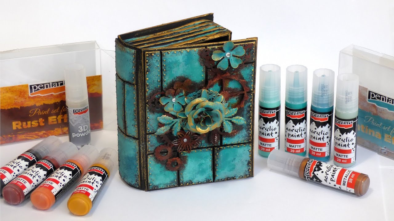 Díszes könyvdoboz, altered art stílusban // Altered art style book box