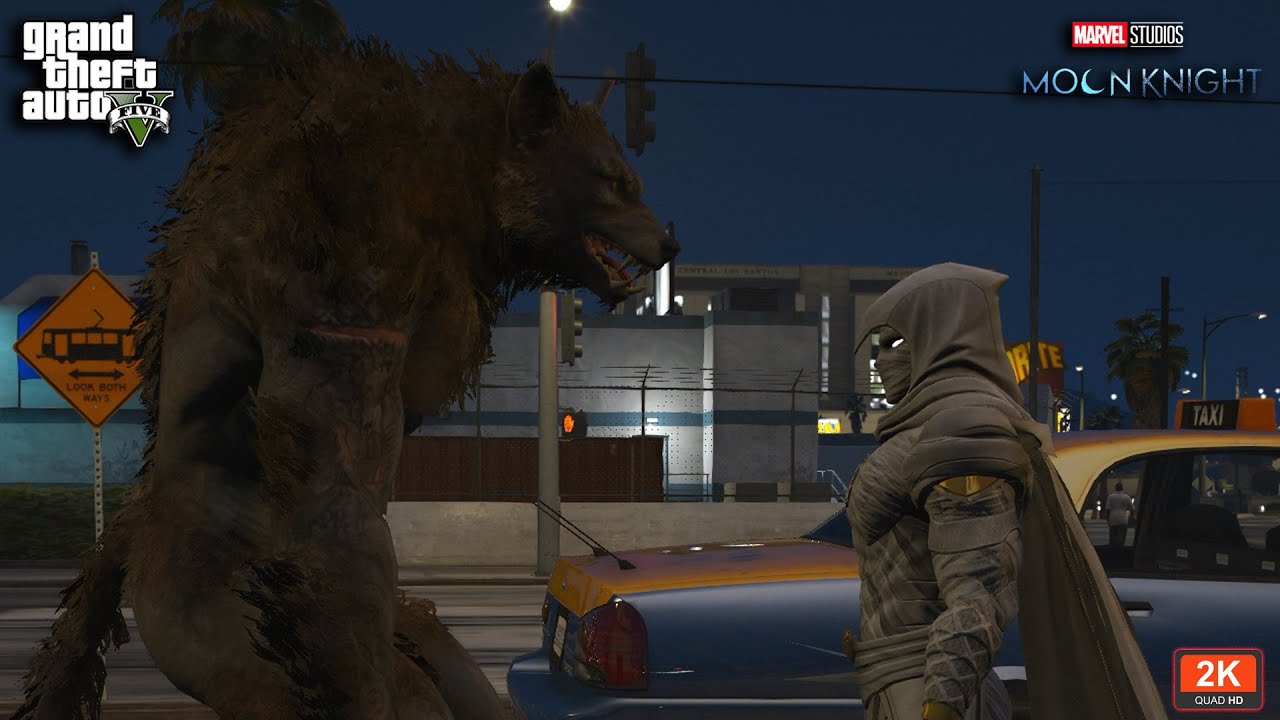 GTA 5 Moon Knight (Marc Spector) Vs WereWolf || GTA 5 Mod
