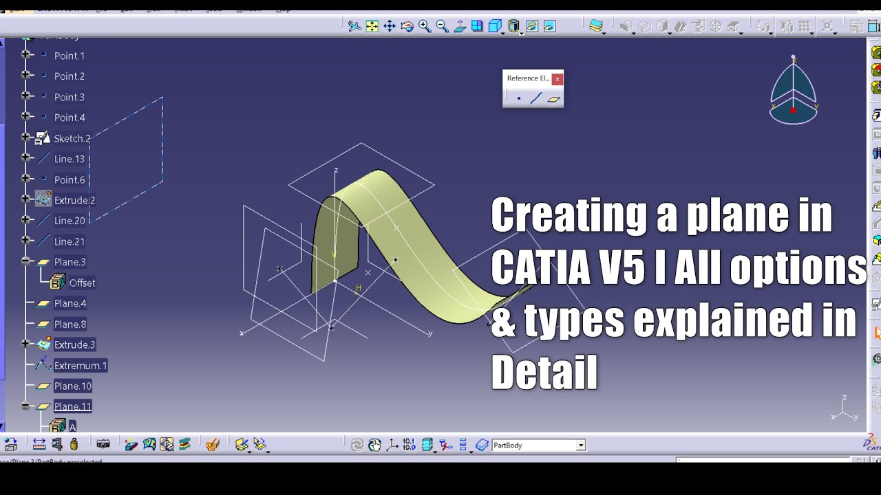 Создание плоскости в CATIA V5. Я объяснил все варианты.