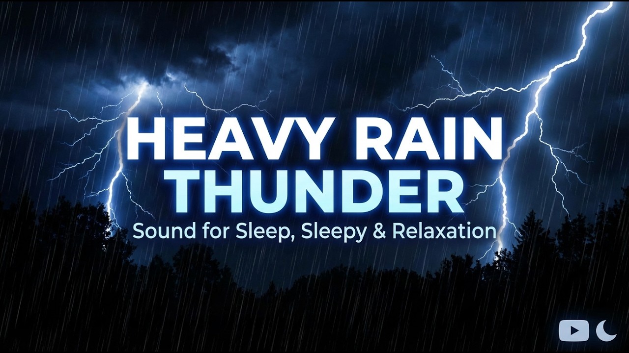 NO MORE Insomnia & Sleep Problems | Torrential Rain on Tin Roof & Powerful Thunder on Rainy Night