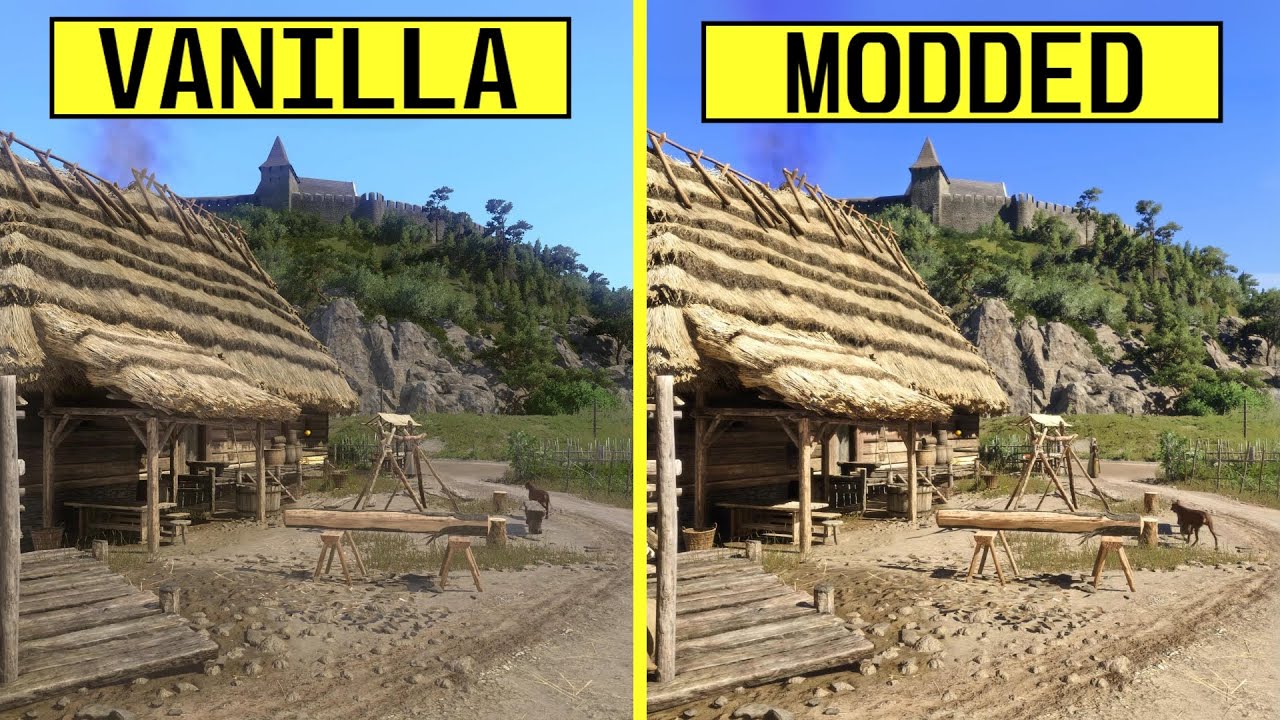 Kingdom Come Deliverance Vanilla vs Realistic Graphics Mod PC RTX 4080 4K Ultra Graphics Comparison