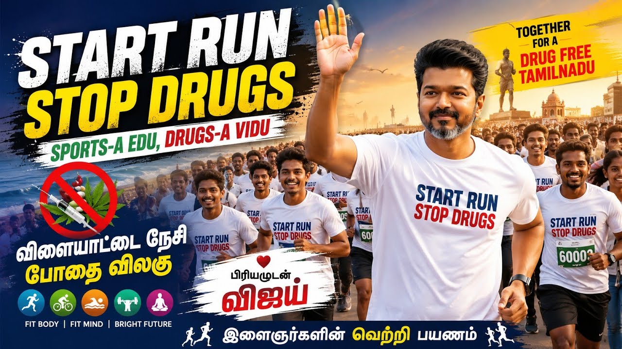 🏃&zwj;♂️ Start Run Stop Drugs 💪 | Sports-a Edu, Drugs-a Vidu 🚫💊 | பிரியமுடன் விஜய் 🔥 | Marathon Song 🎶🇮🇳