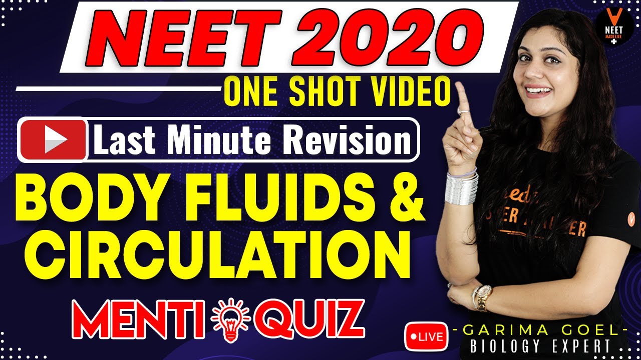 Body Fluids and Circulation Class 11 Questions and Answers | NEET 2020 Preparation | NEET Biology