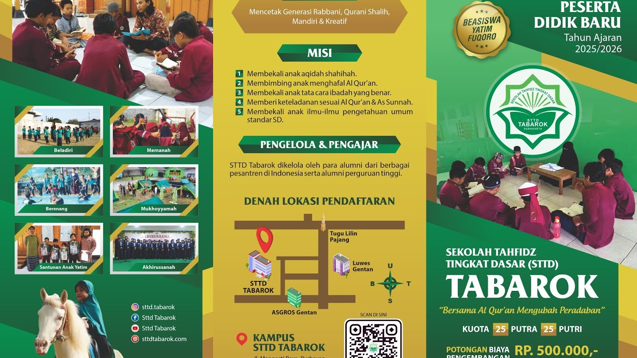 Penerimaan Peserta Didik Baru | Tahun Ajaran 2025/2026 | PPDB 2025/2026 | STTD Tabarok