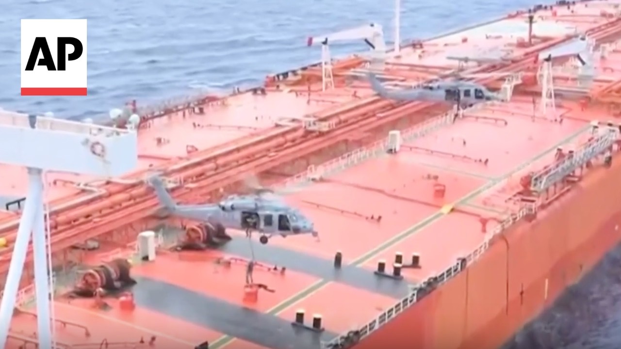 Video shows US forces boarding a sanctioned oil tanker in Indian Ocean
