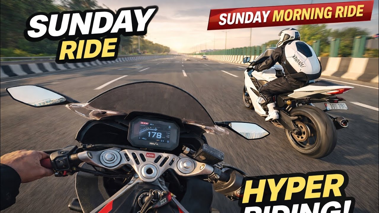 Sunday Morning Ride turned Crazy 🔥 | Big Crash Avoided!#hyperriding #hyperiderzz#aprilia #rs457 