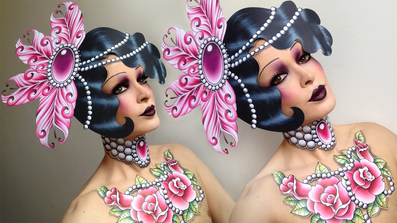 20's Vintage Old Tattoo School Makeup Look