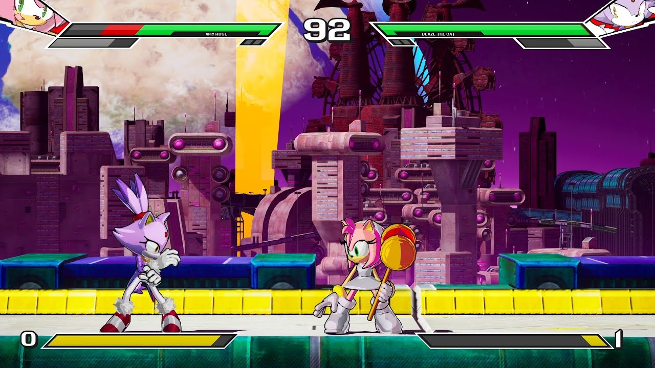 Amy Rose vs Blaze the cat (Hardest AI) Sonic Smackdown