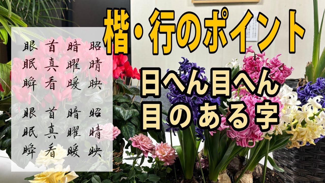 【楷行のポイント】日へん・目のある字・目へん◆◇無料配布中『天外』見本誌◇◆ SHODO Japanese Calligraphy