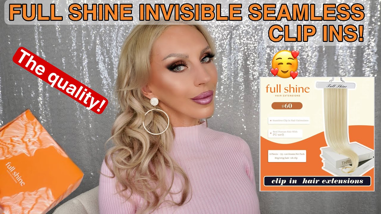Невидимые бесшовные накладные волосы Full Shine с клипсой. Подбор цвета и обзор.