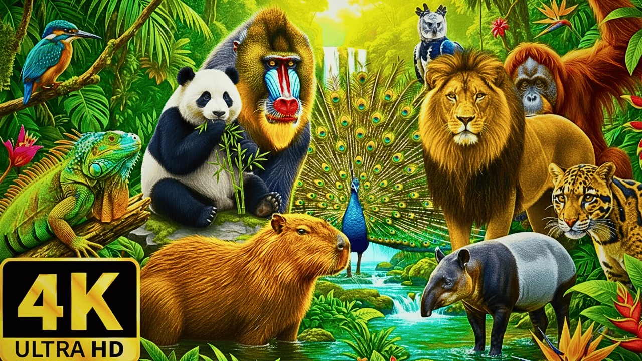 Relaxing Animal World Movies 4K 🌿 Amazing Animal Scenes with Soothing Relaxing Music & Calming Music