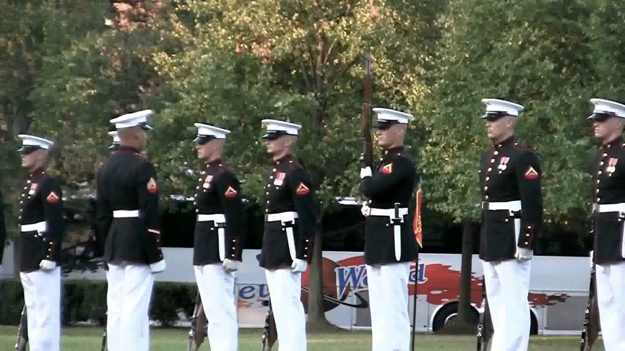 US Marines!! Sunset Parade Part III -Silent Drill Platoon Performs