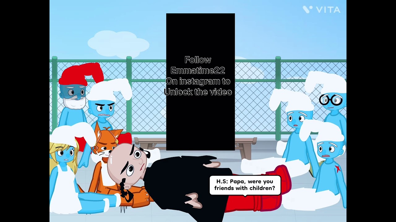 Smurfs reacting to Emmatime22 (on instagram)
