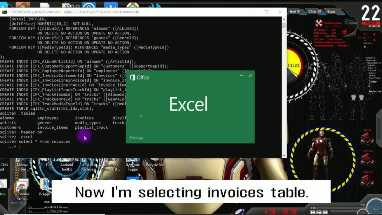 How to open database(.db) file in Excel