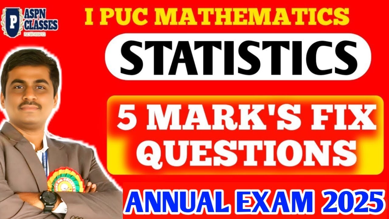 1st PU STATISTICS 5 MARK IMPORTANT FIX QUESTIONS 2024