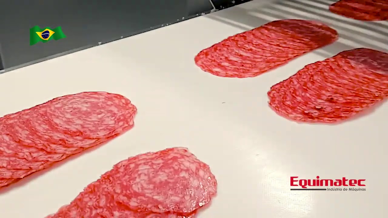 Fatiadora Industrial. Modelo: FT-250. Produto: Salame - EQUIMATEC.