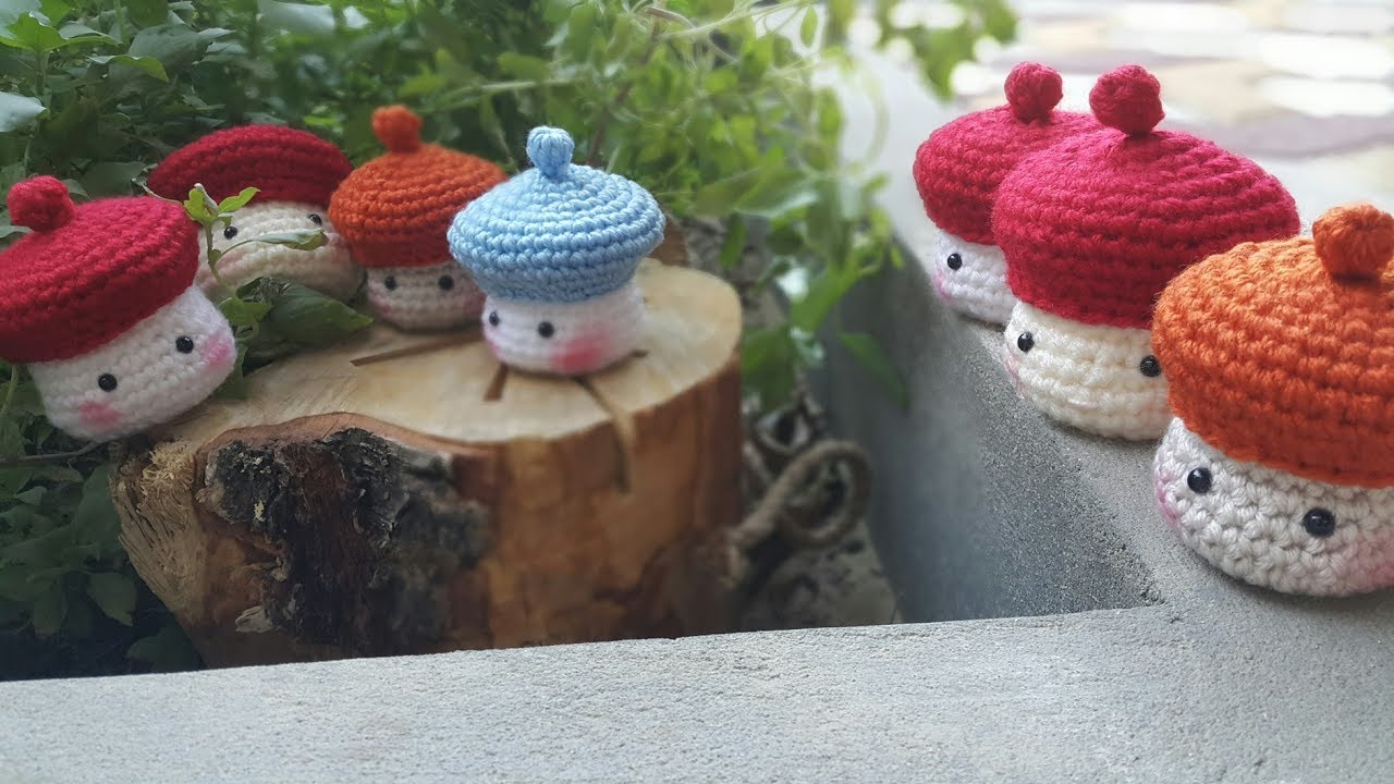 كروشيه علبة الفطر السعيد Crochet mushroom box