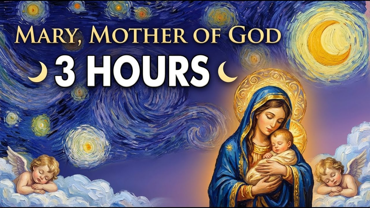 Mary, Mother of God 🌙 3 Hours Peaceful Catholic Sleep Music | All-Night Prayer & Rest