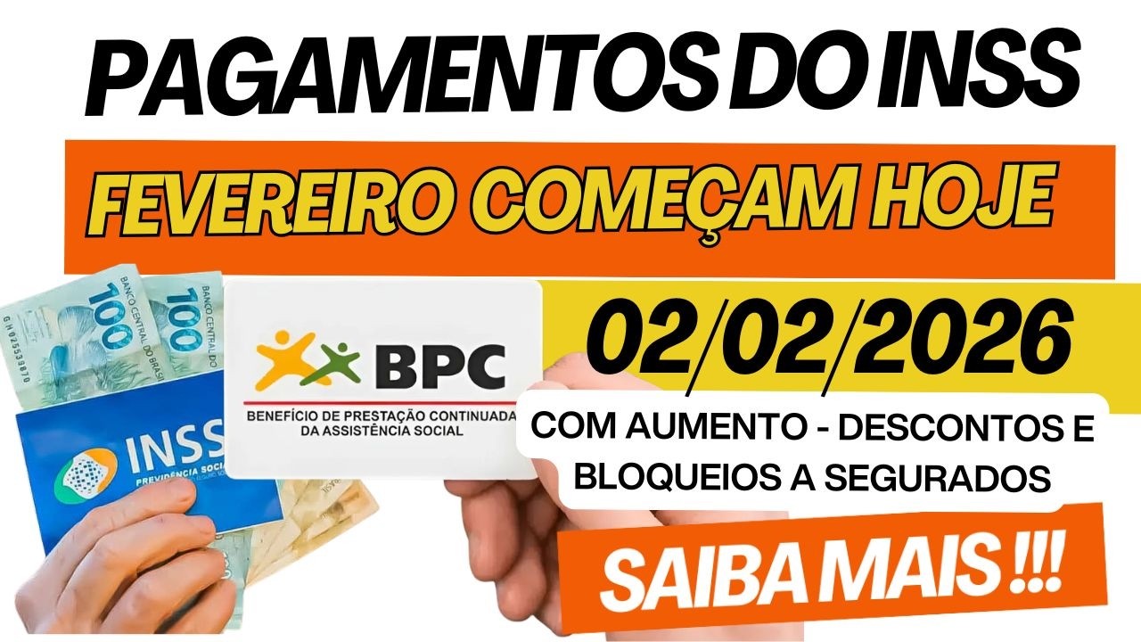 INSS COMEÇA A PAGAR HOJE DIA 2 OS BENEFÍCIOS ACIMA DE UM SALÁRIO COM AUMENTO, SUSPENSÕES E BLOQUEIOS