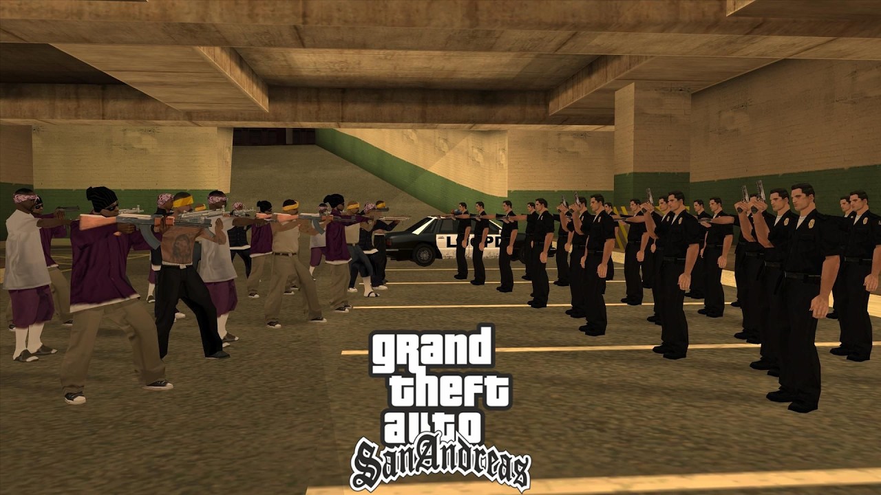POLICE LSPD vs VAGOS AND BALLAS GANG WAR
