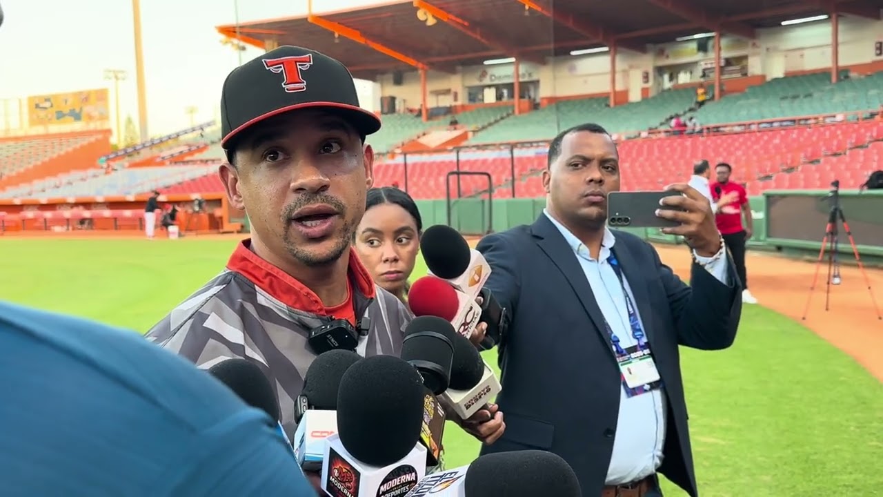 Víctor Estévez habla para la Prensa previo al partido entre: Águilas Cibaeñas y Toros del Este.