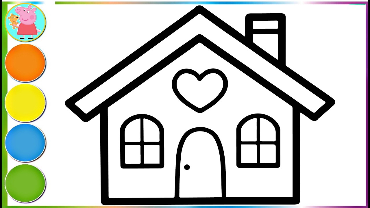 Big House Drawing ,Painting and Coloring for Kids & Toddlers|How to Draw Big House