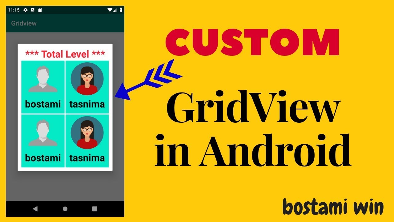 how to create custom gridview in android