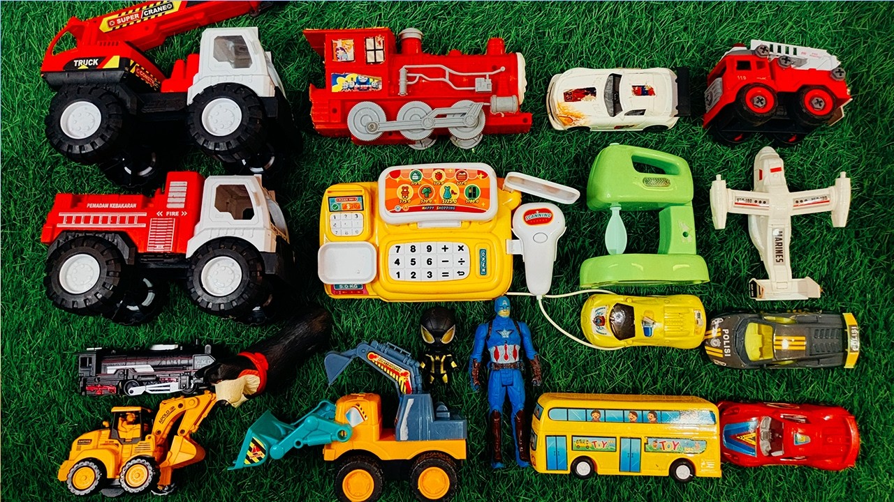 LIVE Menemukan Mainan Mobil Balap, Kereta Api, Bus Telolet, Truk Molen Tank Baja, Beko Excavator b