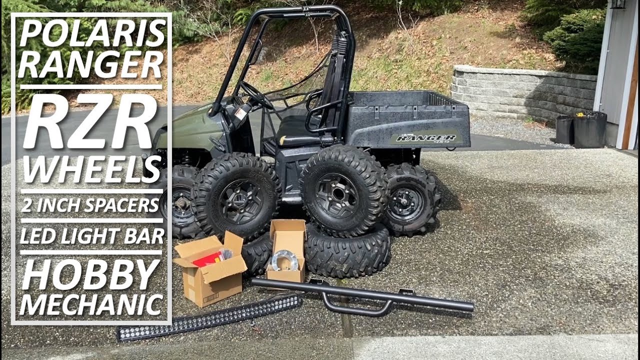 RZR Wheels w/ 27 in Tires Plus An LED Light Bar For A 2012 Polaris Ranger 500 - Hobby Mechanic