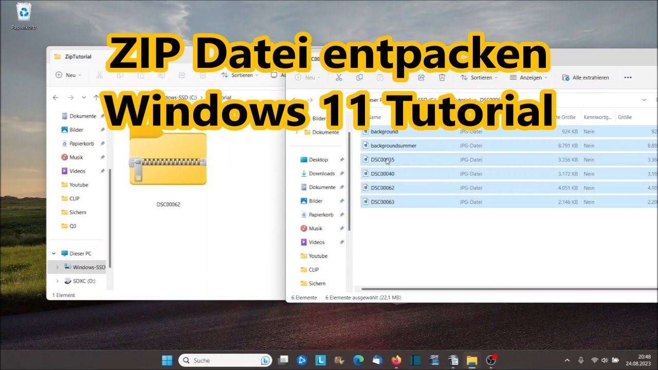 ZIP Datei entpacken Anleitung - Windows 11 Tutorial so geht&acute;s