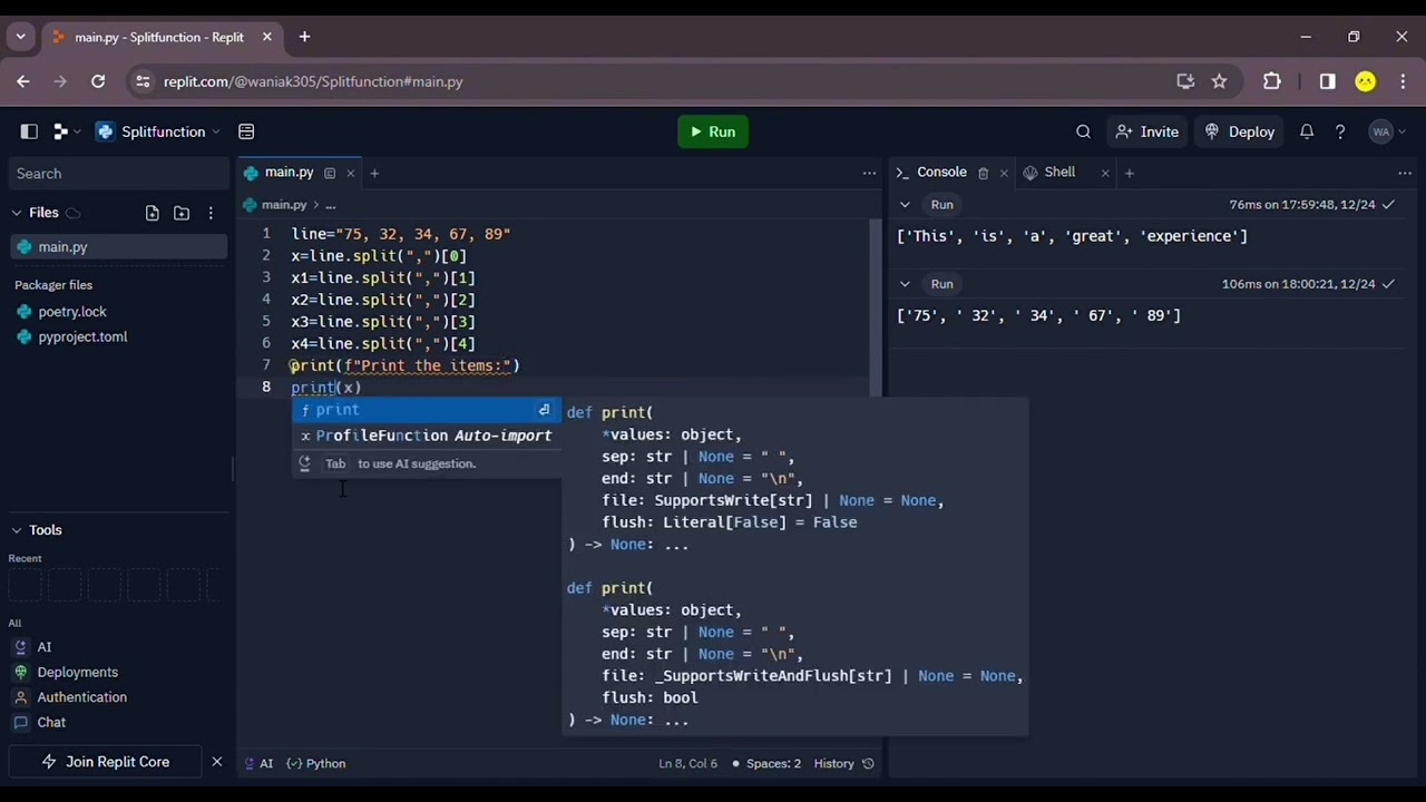 Split() in Python | 100-Day Challenge Video #22