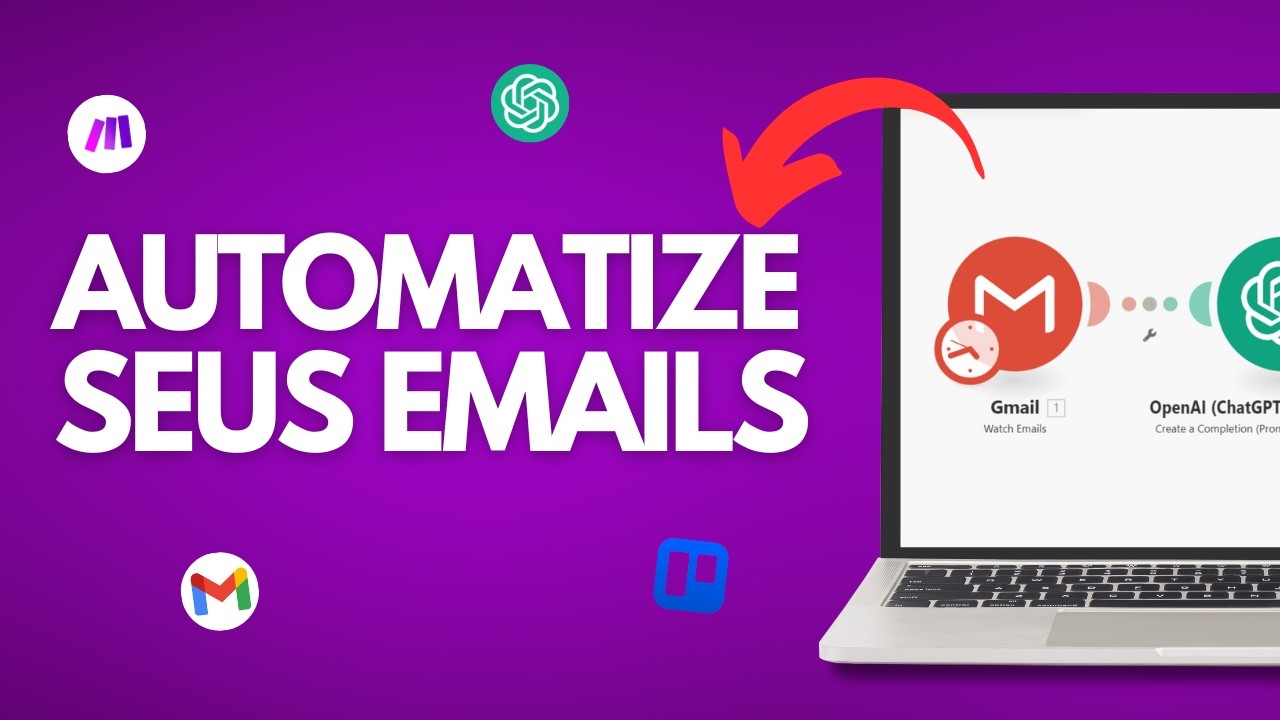 Como Criar Automação no Make com IA | Tutorial Make (Integromat) Gmail, ChatGPT e Trello