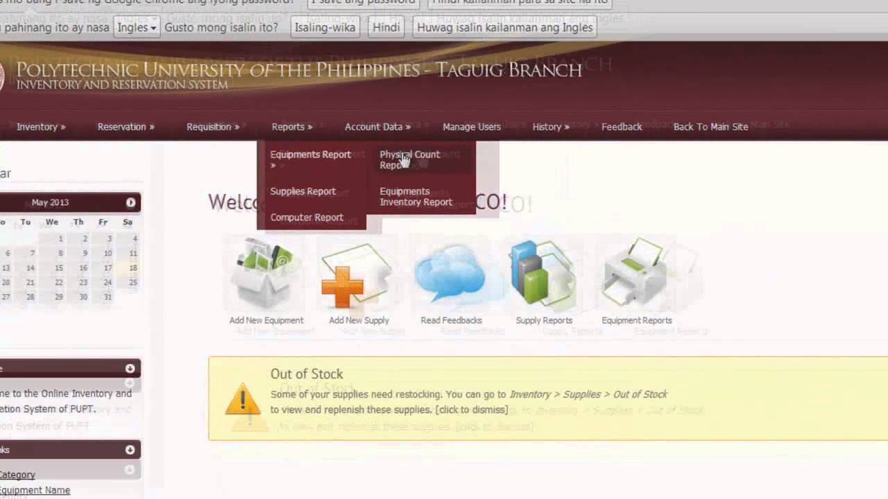 User Guide for Inventory and Reservation System - How To Print Equipment Reports