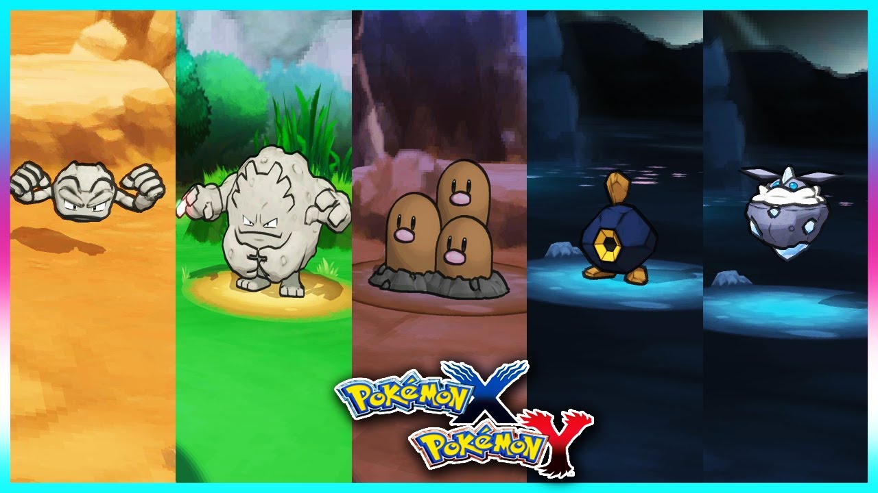 Pokemon X & Y - Geodude,Graveler,Dugtrio,Roggenrola & Carbink Locations