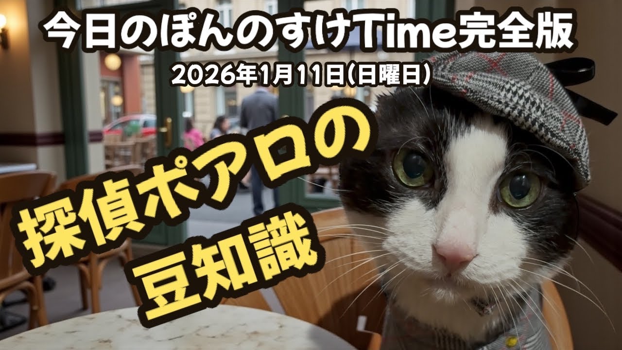 今日のぽんのすけTime完全版 2026年1月11日(日曜日) エルキュール・ポアロ #cat #ねこ#保護猫 