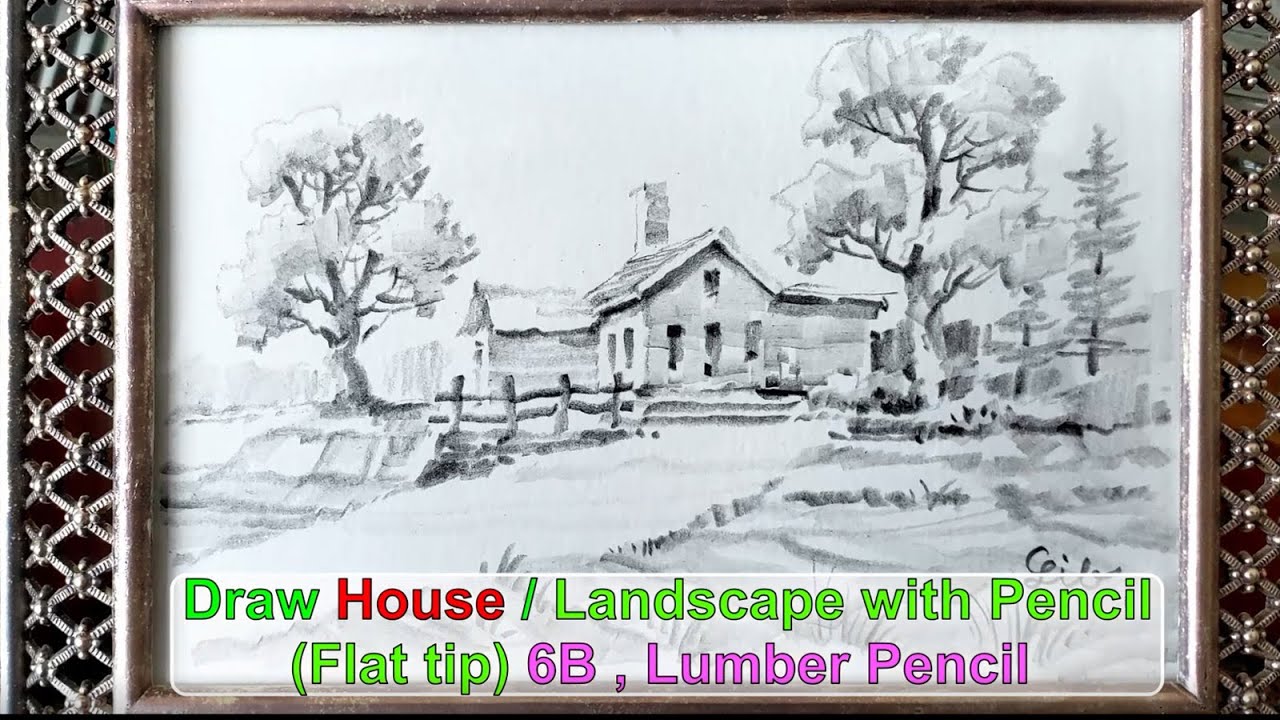 Quickly Draw a HOUSE Landscape Tree like Ted Kautzky #DrawTREE #GibPal