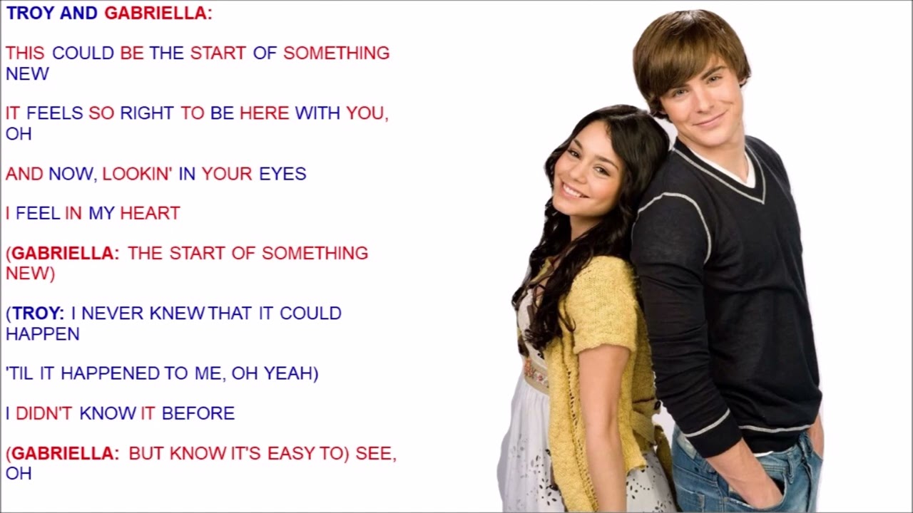 Start Of Something New High School Musical Lyrics