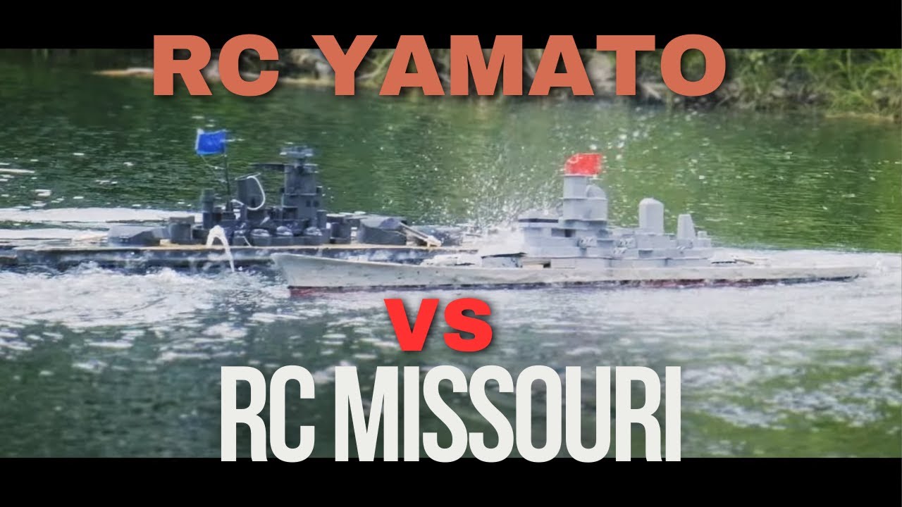 RC BATTLESHIP YAMATO VS USS MISSOURI - BB Firing Models - RC WARSHIP COMBAT