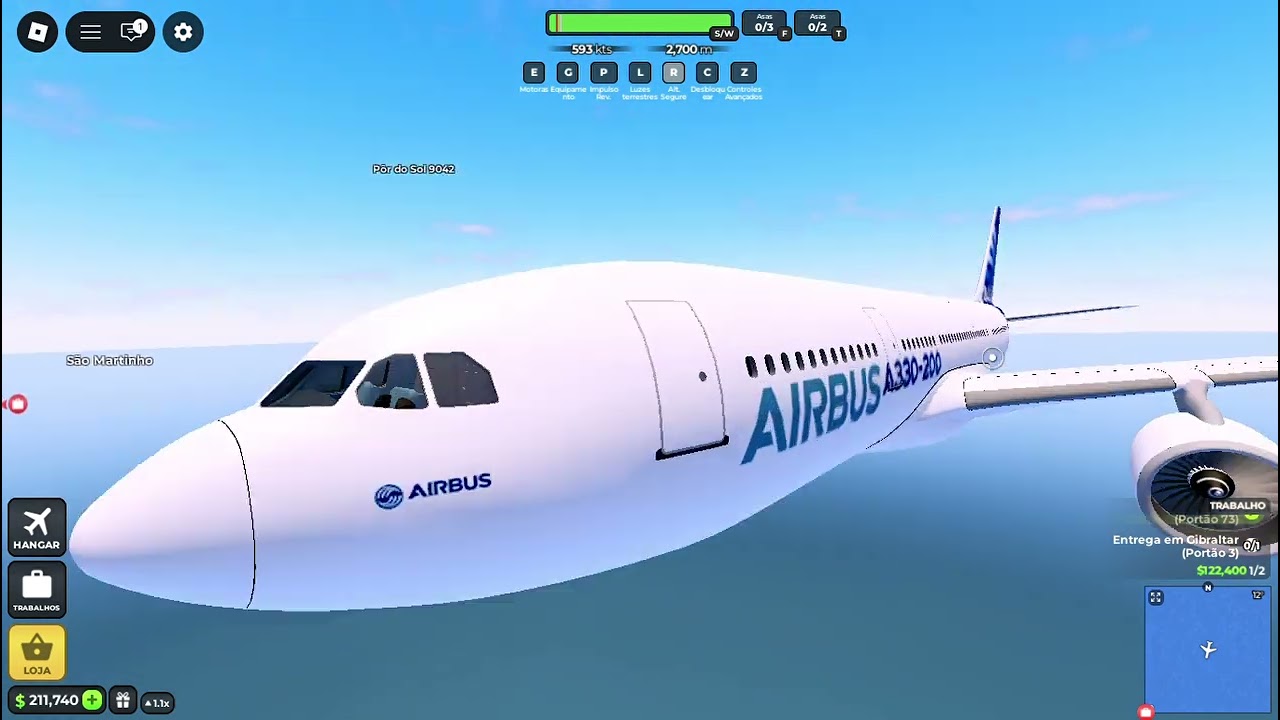decolando um airbus A330 no flight word no roblox