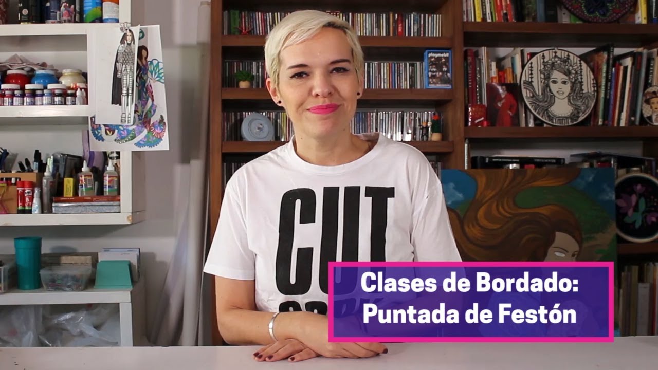 80 Clases de Bordado: Puntada de Festón