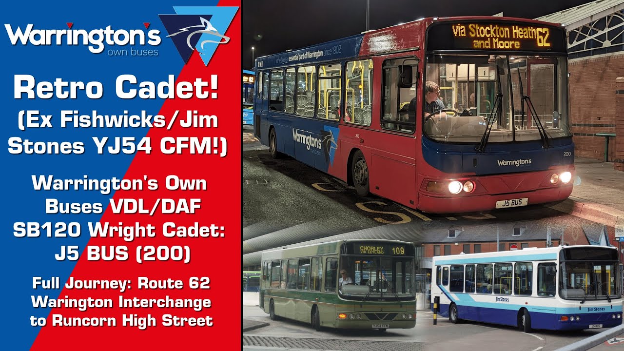 Retro Cadet! Warrington's Own Buses DAF/VDL SB120 Wright Cadet: J5 BUS