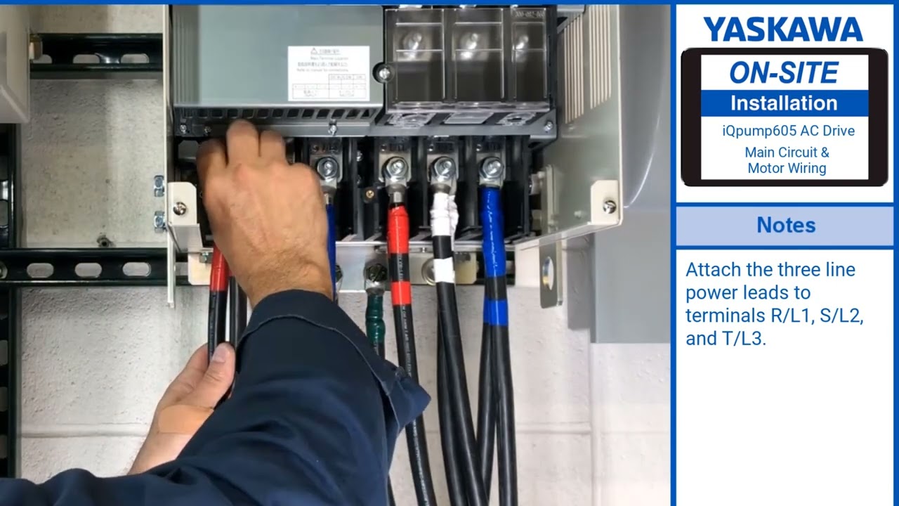 Wiring a Yaskawa iQpump605 Drive (143 Output Amps and Larger)