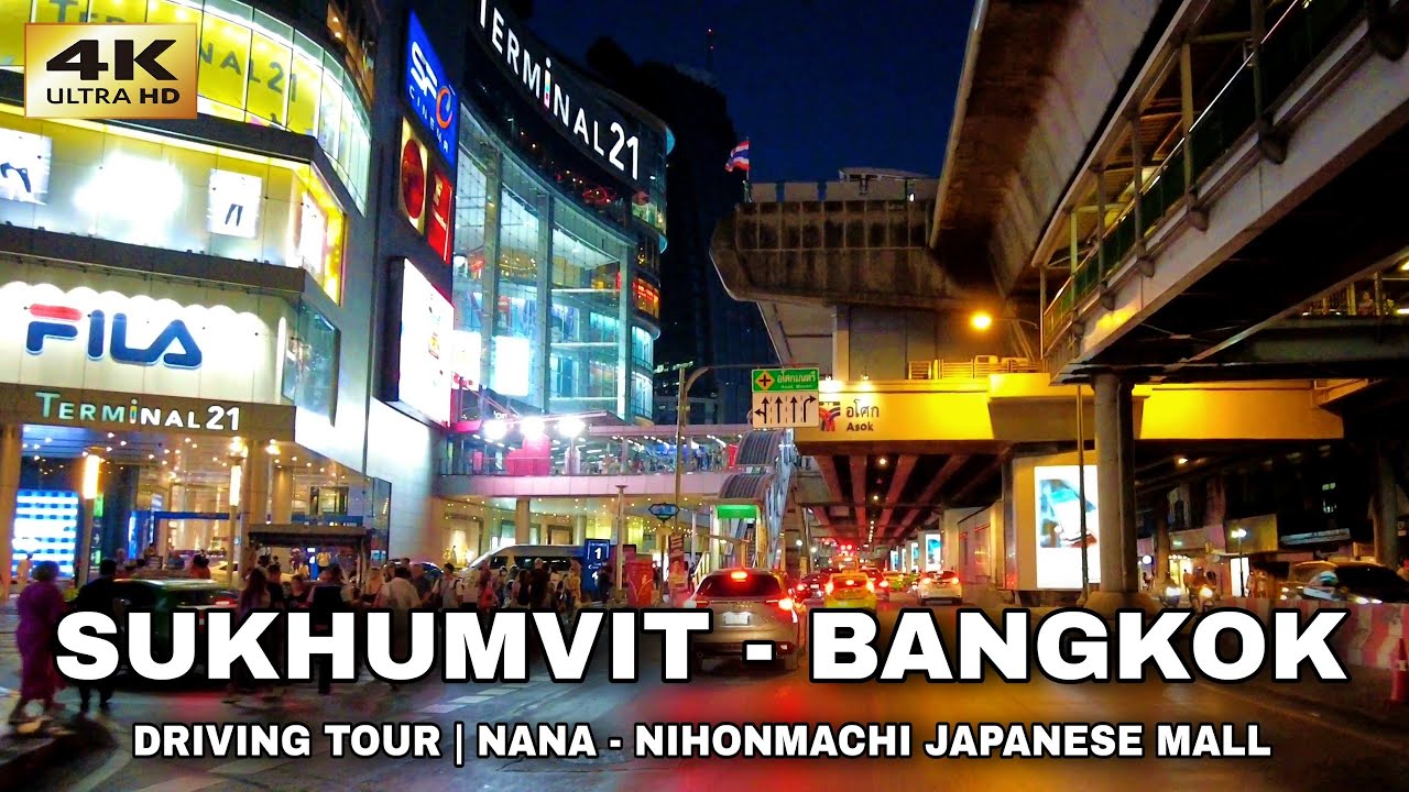 Bangkok Sukhumvit Road Tour | Nana to Nihonmachi Japanese Mall 🇹🇭 Thailand 4K